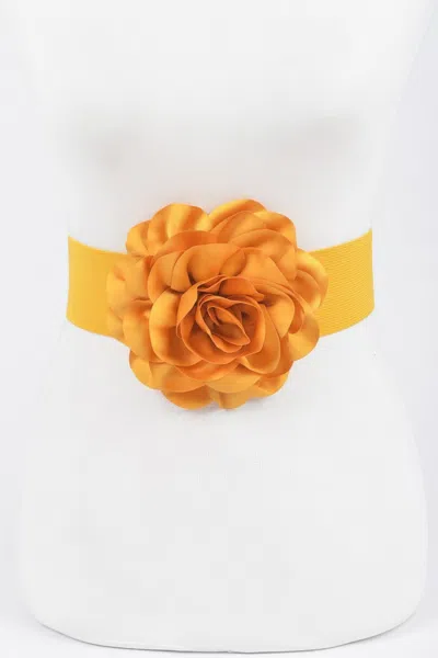 Fashnzfab Delicate Beautiful Flower Belt In Orange