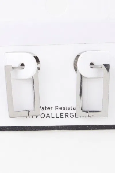 Fashnzfab Delicate Frame Hoop Earrings In Metallic