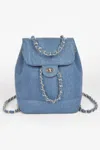 Fashnzfab Denim Backpack In Blue