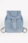 Fashnzfab Denim Backpack In Blue