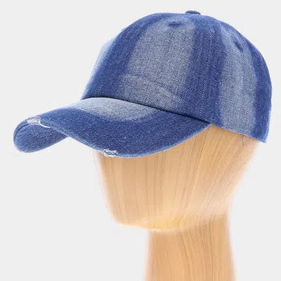 Fashnzfab Denim Baseball Cap In Blue