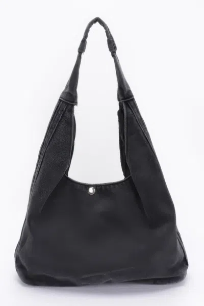 Fashnzfab Denim Hobo Bag In Black