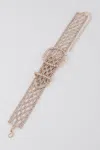 Fashnzfab Diamond Belt Choker Necklace In Multi