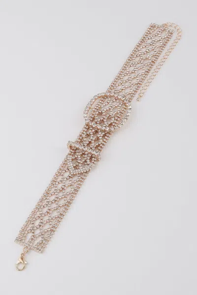 Fashnzfab Diamond Belt Choker Necklace In Multi