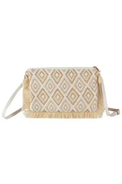 Fashnzfab Diamond Checker Tassel Edge Crossbody Bag In Multi