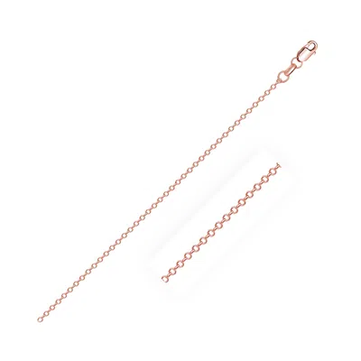 Fashnzfab Diamond Cut Cable Link Chain In Rose Gold (0.87 Mm)