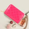 Fashnzfab Diamond Patterned Solid Wallet In Pink