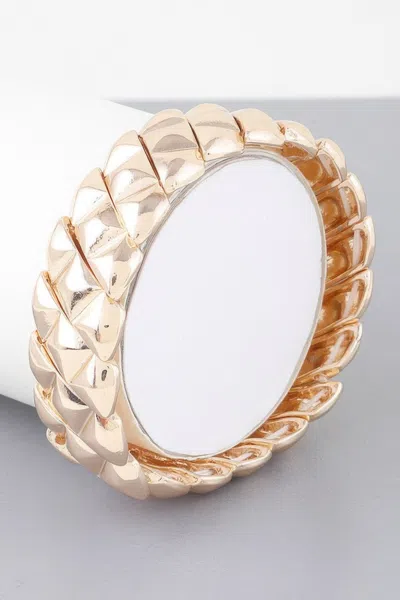 Fashnzfab Diamond Scale Cuff Bracelet In Gold