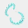 Fashnzfab Disco Ball Cluster Hoop Earrings In Blue