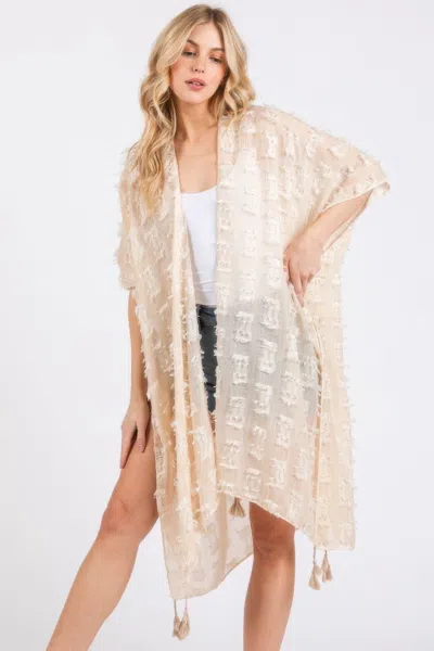 Fashnzfab Distressed Pattern Tassel Kimono
