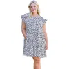Fashnzfab Dizzy Printed Tiered Babydoll Dress In White