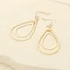 Fashnzfab Doble Open Metal Teardrop Dangle Earrings - Gold In Gold