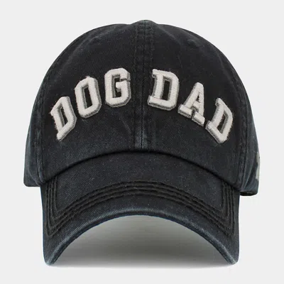 Fashnzfab Dog Dad Message Vintage Baseball Cap In Black