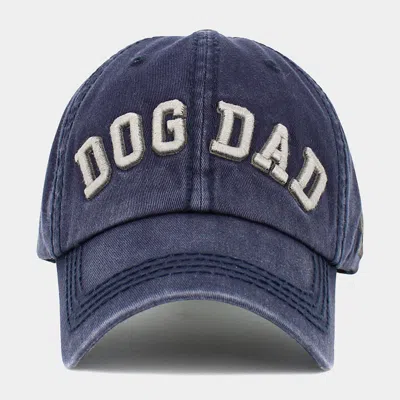Fashnzfab Dog Dad Message Vintage Baseball Cap In Blue
