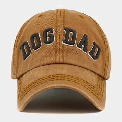 Fashnzfab Dog Dad Message Vintage Baseball Cap In Brown