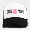 Fashnzfab Dog Mom Message Paw Embroidered Mesh Back Trucker Hat In Multi