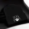 Fashnzfab Dog Mom Message Paw Pointed Solid Knit Beanie Hat In Metallic