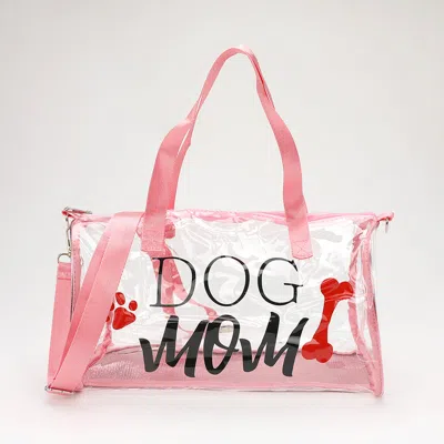 Fashnzfab Dog Mom Message Printed Transparent Boston Bag / Crossbody Bag In Multi
