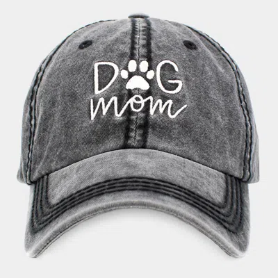Fashnzfab Dog Mom Vintage Baseball Cap In Black