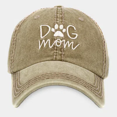 Fashnzfab Dog Mom Vintage Baseball Cap In Gold