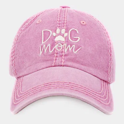 Fashnzfab Dog Mom Vintage Baseball Cap In Pink