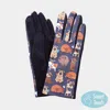 Fashnzfab Dog Pattern Printed Smart Touch Gloves In Blue