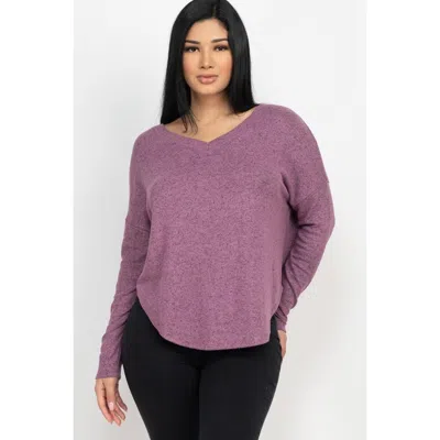 Fashnzfab Dolman Sleeve Cozy Top In Pink