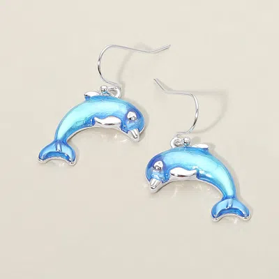 Fashnzfab Dolphin Charm Drop Dangle Earrings In Multi