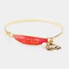 Fashnzfab Don't Be Crabby Life's A Beach Crab Charm Surfboard Hook Bracelet Antique Gold, Red In Multi