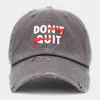 Fashnzfab Dont Quit Message Embroidered Vintage Baseball Cap In Gray