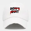 Fashnzfab Dont Quit Message Embroidered Vintage Baseball Cap In White