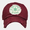 Fashnzfab Don't Worry Be Happy Message Hemp Leaf Vintage Baseball Cap In White