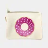 Fashnzfab Mardi Gras Seed Beaded The Day Of Death Skull Mini Pouch Bag In Pink