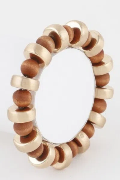 Fashnzfab Double Beaded Bracelet In Gold