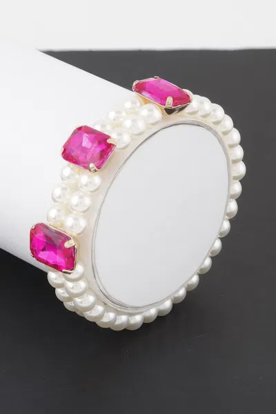 Fashnzfab Double Beaded Rhinestone Bracelet In Multi