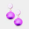 Fashnzfab Double Celluloid Acetate Disc Dangle Earrings - Purple In Purple
