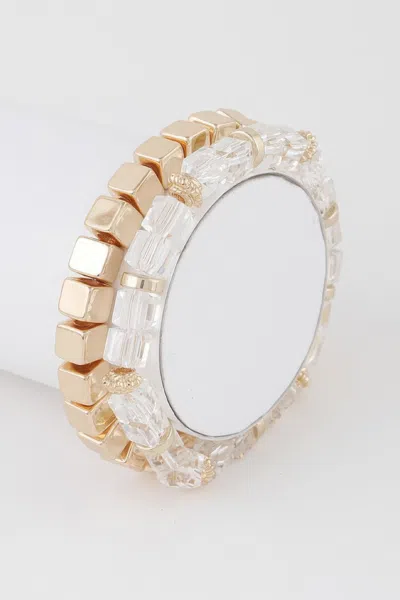 Fashnzfab Double Clear Block Bracelet In Multi
