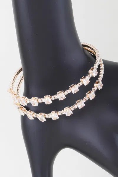 Fashnzfab Double Cubic Zirconia Bracelet In Multi