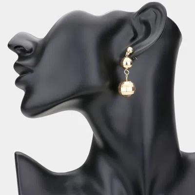 Fashnzfab Double Disco Ball Drop Down Metal Earrings In Black