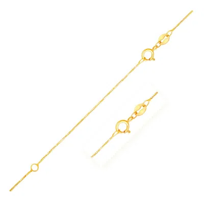 Fashnzfab Double Extendable Box Chain In 14k Yellow Gold (0.51 Mm)