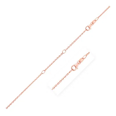 Fashnzfab Double Extendable Cable Chain In 14k Rose Gold (1.20 Mm) In Multi