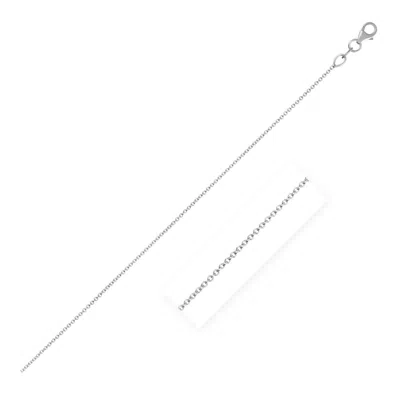 Fashnzfab Double Extendable Cable Chain In 14k White Gold (1.00 Mm) In Silver