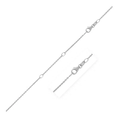 Fashnzfab Double Extendable Diamond Cut Cable Chain In White Gold (1.30 Mm)