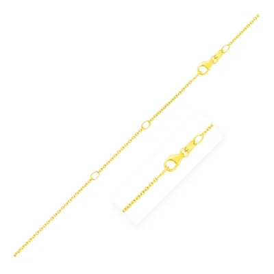 Fashnzfab Double Extendable Diamond Cut Cable Chain In Yellow Gold (1.30 Mm)