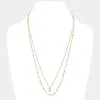 Fashnzfab Double Layer Crystal Pearl Necklace In Silver