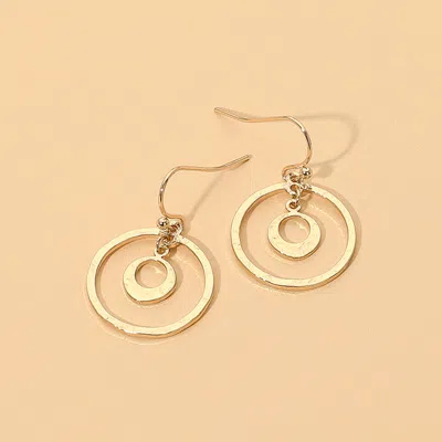 Fashnzfab Double Layered Circle Earrings In Gold