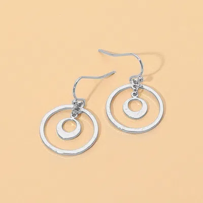 Fashnzfab Double Layered Circle Earrings In Multi