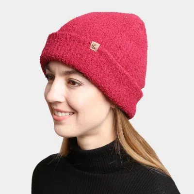 Fashnzfab Double Layered Solid Color Beanie In Pink