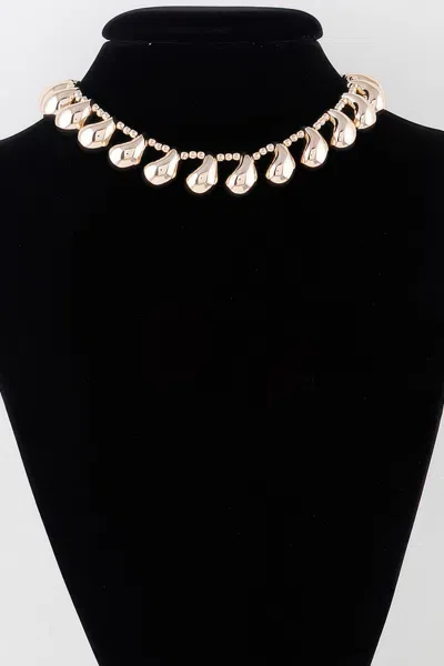 Fashnzfab Double Link Chain Choker Necklace In Gold