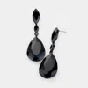 Fashnzfab Double Marquise Stone Teardrop Link Dangle Evening Earrings In Multi